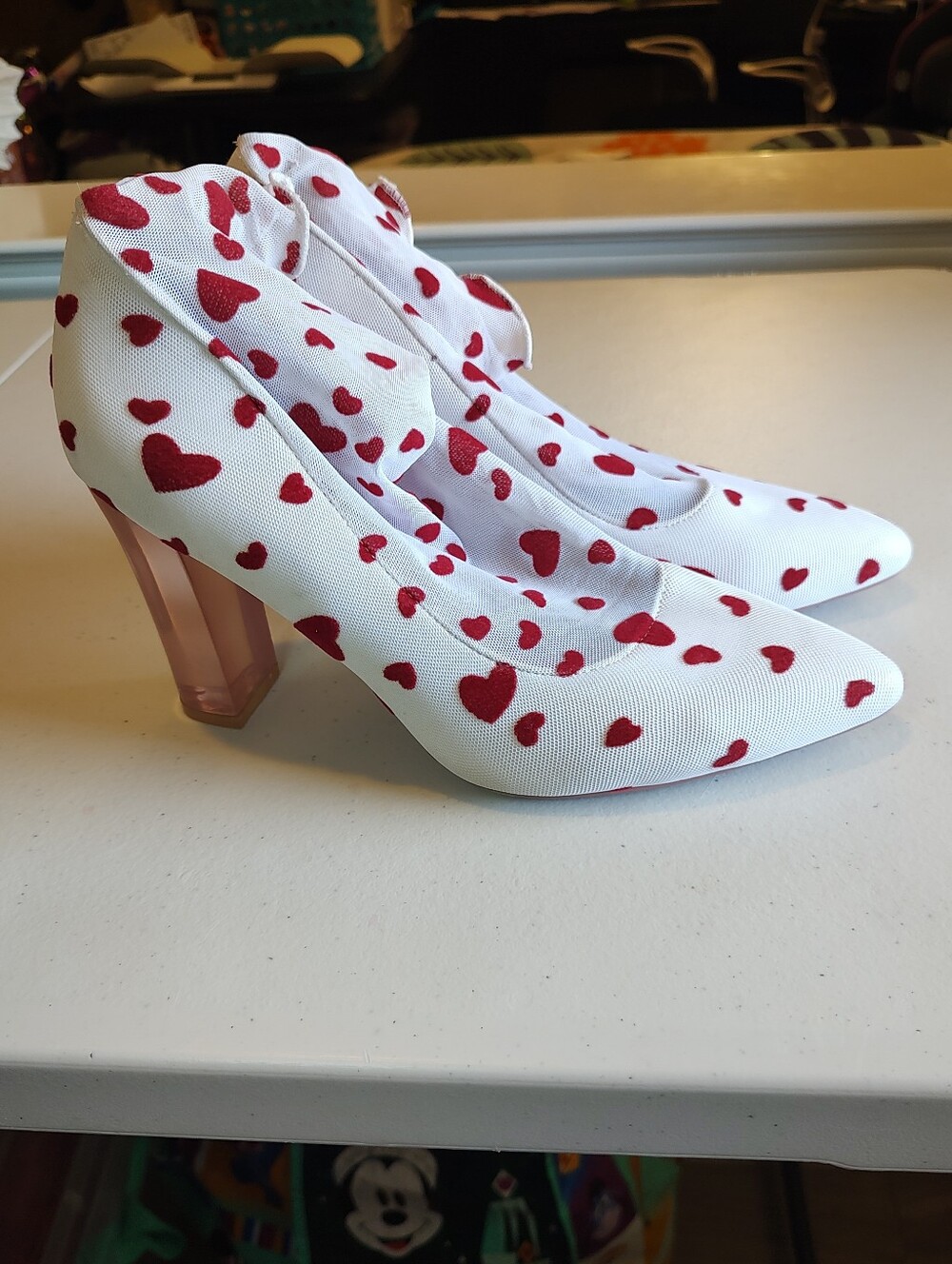 Sugar Thrillz Dolls Kill Feelin' Lovesick Mesh Heart Bootie Heels Size 10